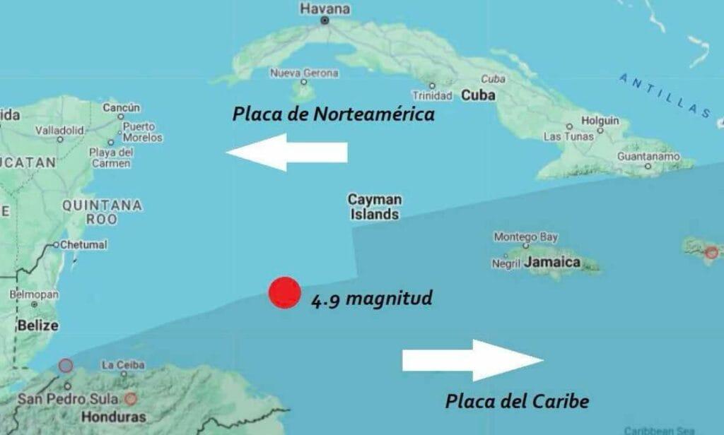 Terremoto de 4.9 de magnitud se registró hoy en el Mar Caribe