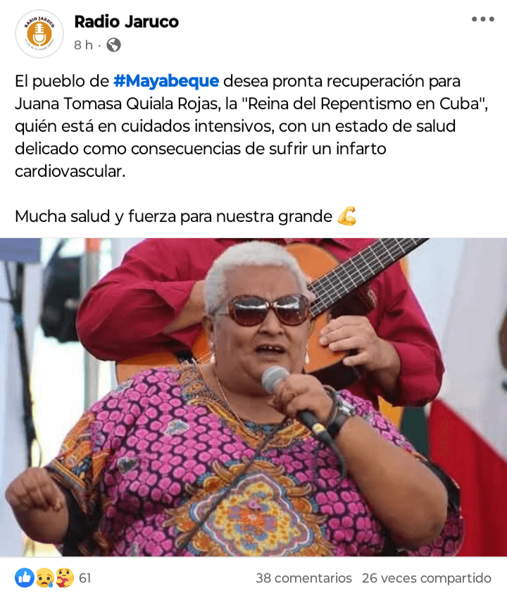 Tomasita Quiala en estado delicado 