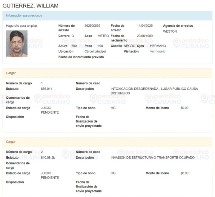 William Levy arrestado
