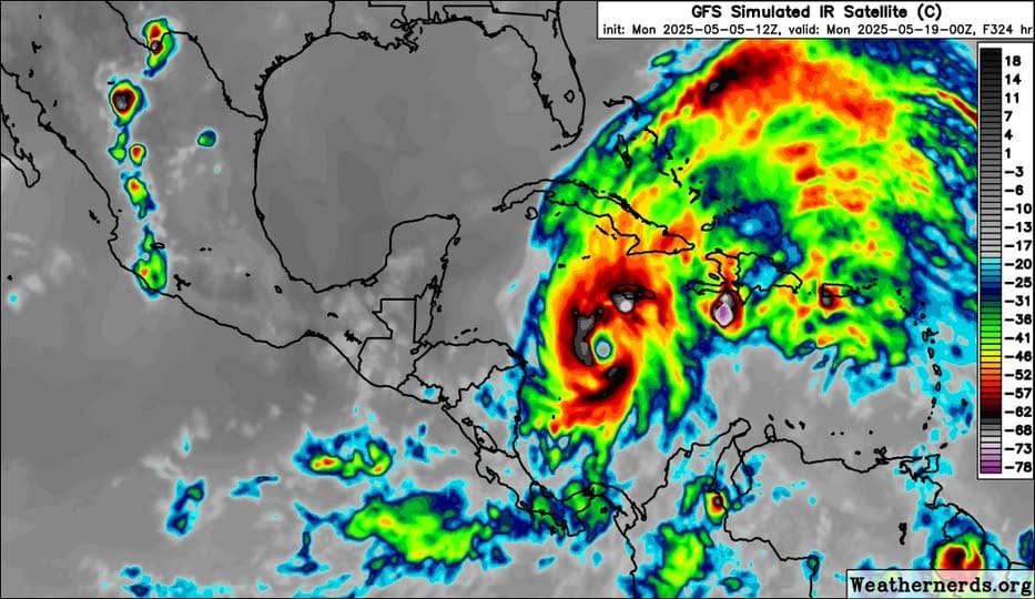 Formación de ciclones fantasmas en el Caribe