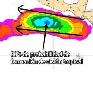 El Centro Nacional de Huracanes eleva al 80% la probabilidad de formación de ciclón tropical en el Pacífico