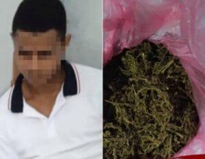Detenido motorista con mochila de marihuana