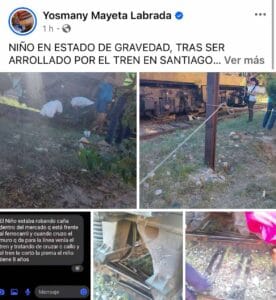 En estado crítico niño del accidente ferroviario en Santiago de Cuba