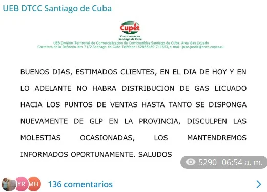 Santiago de Cuba sin gas licuado: drama para cocinar en casa