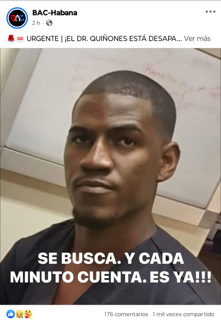 Desaparición de joven veterinario cubano