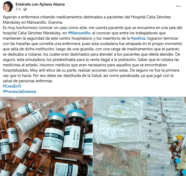 Enfermera detenida por robo de medicamentos en Manzanillo
