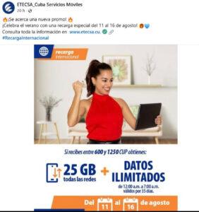 ETECSA eleva el mínimo de recarga internacional a 600 CUP: polémica y rechazo en redes sociales