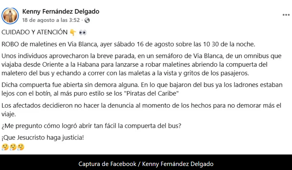 Revelan detalles del robo de maletines en ómnibus de Transtur Aumenta inseguridad en Cuba