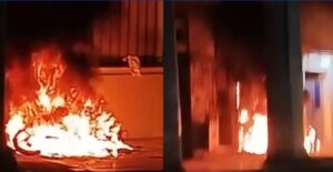 Incendio de motocicleta en Galiano