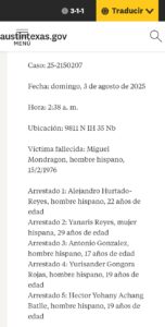 5 cubanos arrestados y acusados de asesinato capital en Austin, Texas