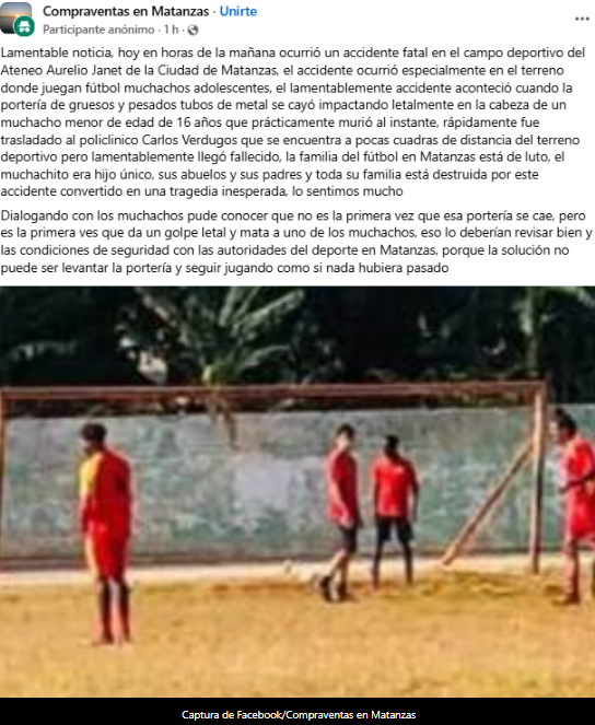 Tragedia en Matanzas: adolescente muere en accidente en campo deportivo del Ateneo