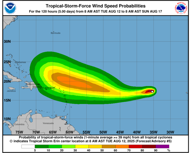 Erin podría ser huracán: Riesgo creciente para Puerto Rico y el Caribe