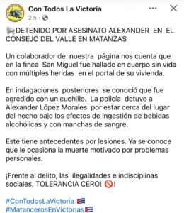 Detenido sospechoso por asesinato en Consejo del Valle