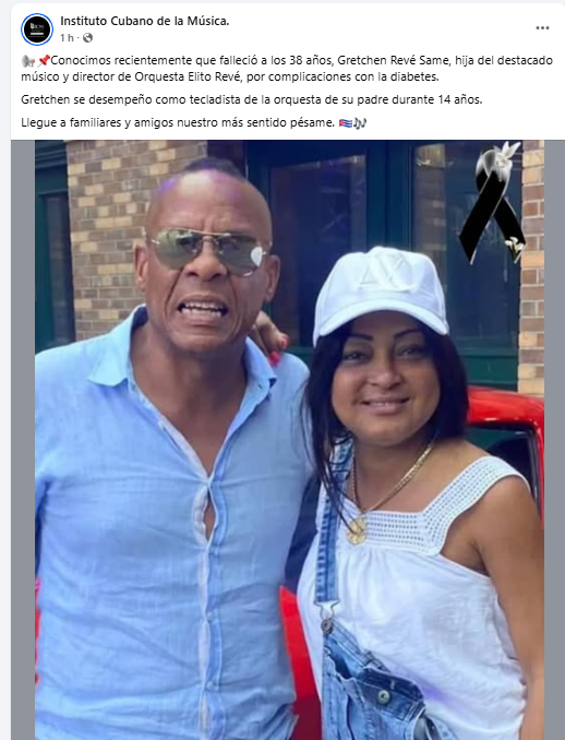 Falleció Gretchen Revé, hija del legendario músico Elito Revé