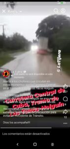 Alerta por inundaciones en la Carretera Central entre Las Tunas y Holguín
