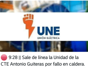 La Guiteras se apaga y arrastra con ella al sistema eléctrico cubano.