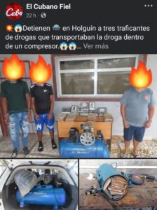 Hallan 35 kilos de cocaína ocultos en un compresor en Holguín