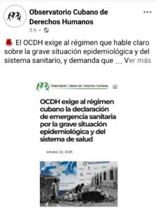ONG denuncia grave crisis sanitaria en Cuba por dengue, chikungunya y Oropouche