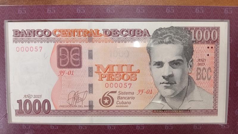 Banco Central de Cuba celebra 65 años de banca nacional con un billete conmemorativo