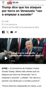 Trump anuncia que los ataques terrestres contra redes criminales en Venezuela “van a empezar a suceder”