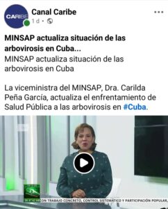 Autoridades Cubanas reportan 55 muertes y 43 casos graves por arbovirosis en plena crisis sanitaria. 