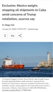 México analiza suspender el suministro de petróleo a Cuba