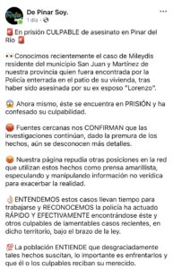 Arrestado el ex esposo de Mileydis luego de admitir su responsabilidad en el crimen