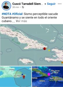 Sismo de magnitud 5.6 sacude Guantánamo y se percibe en todo el oriente cubano