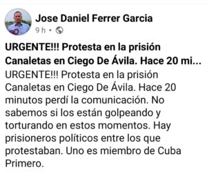 Motín en prisión de Canaletas: cientos de reclusos protestan en Ciego de Ávila por la libertad de Cuba y denuncian condiciones inhumanas
