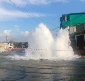 Explosión de conductora de agua deja sin servicio a Guanabacoa y Habana del Este en plena crisis del acueducto habanero