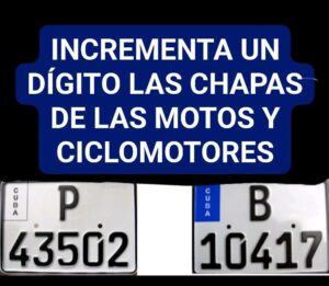 MININT informa cambios en las chapas de motos en Cuba