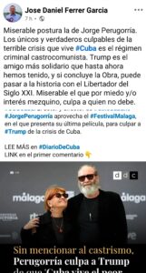 Guerra de declaraciones por la crisis cubana: Ferrer vs. Perugorría a cuenta de Trump
