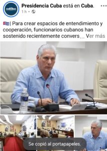 Díaz-Canel habla de diálogo con Washington y de la escasez de combustible en Cuba
