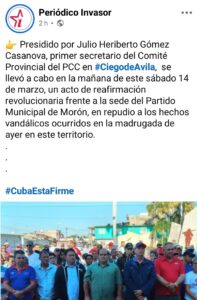 Acto de reafirmación revolucionaria en Morón: cuando la respuesta oficial ignora las causas del descontento