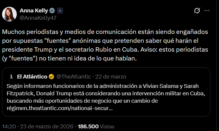 Casa Blanca desmiente "especulaciones" sobre una estrategia de máxima presión contra Cuba