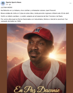 Fallece en La Habana Juan Bravo, exreceptor y entrenador cubano de béisbol