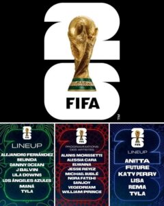 Confirman artistas que actuarán en ceremonia de apertura del Mundial de Fútbol 2026.