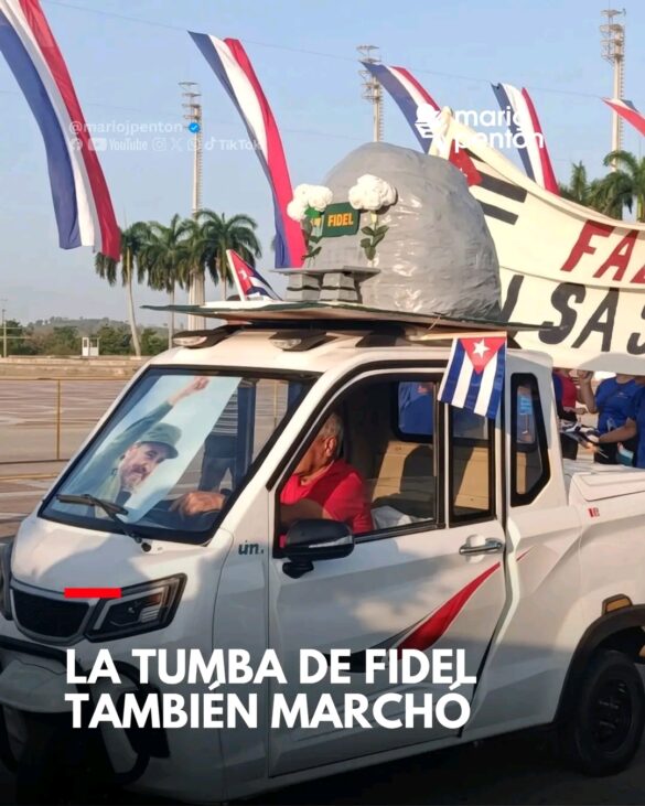 La «piedra de Fidel» también marchó: el régimen cubano convierte un acto obrero en un culto a la personalidad