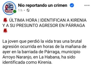 Feminicidio en Párraga conmociona a La Habana: identifican a la víctima y al presunto agresor