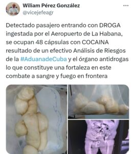 Incautan 48 cápsulas de droga en el Aeropuerto José Martí