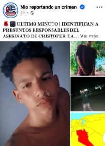 Identifican a presuntos responsables del asesinato de un joven de 18 años en Arroyo Naranjo