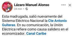 La termoeléctrica Antonio Guiteras vuelve a salir del Sistema Eléctrico Nacional.